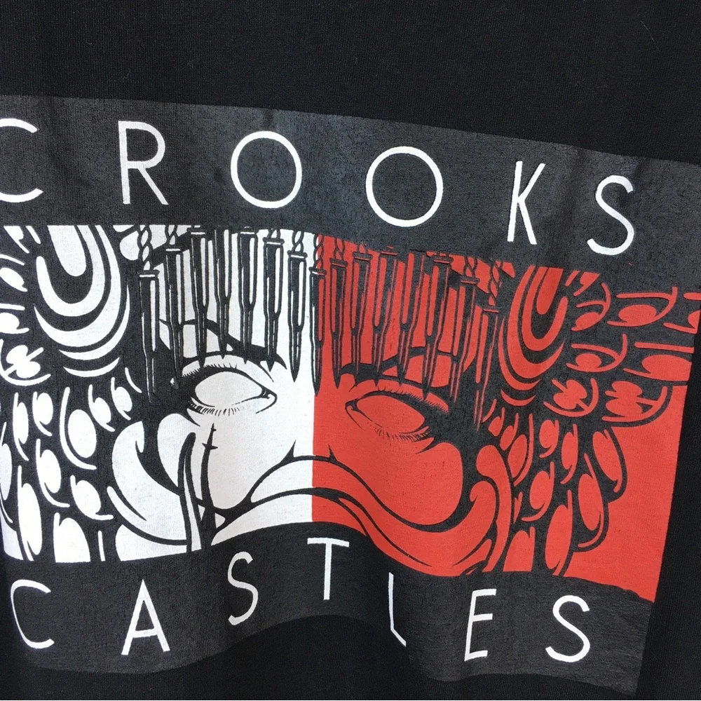 Crooks & Castles Streetwear Short Sleeve Black T-Shirt Red White Graphic Sz 3XL - Picture 3 of 12